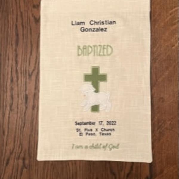 BAPTISM BANNER Custom made ... lots of possibilities! Wonderful Keepsake!
