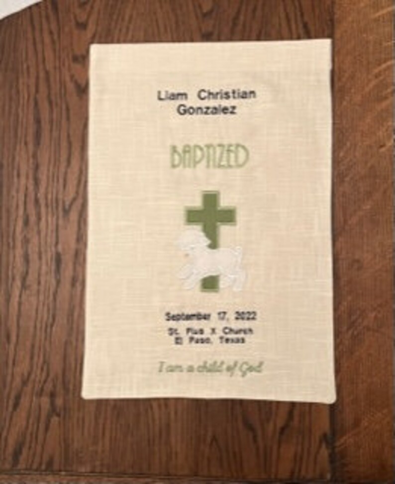 BAPTISM BANNER Custom made ... lots of possibilities! Wonderful Keepsake!