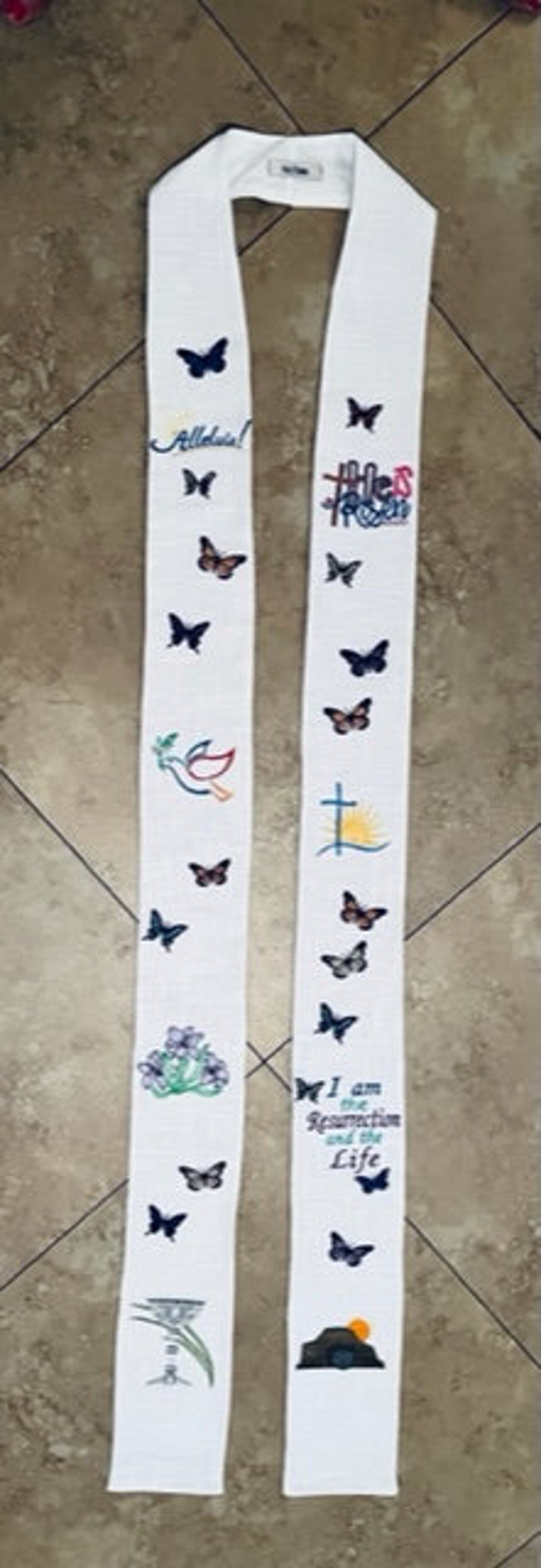 Custom Embroidered Easter Stole for Clergy: Personalized Religious Gift