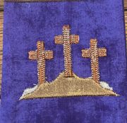 Embroidered Purple Lenten Stole - Clergy Vestment Gift — view 8